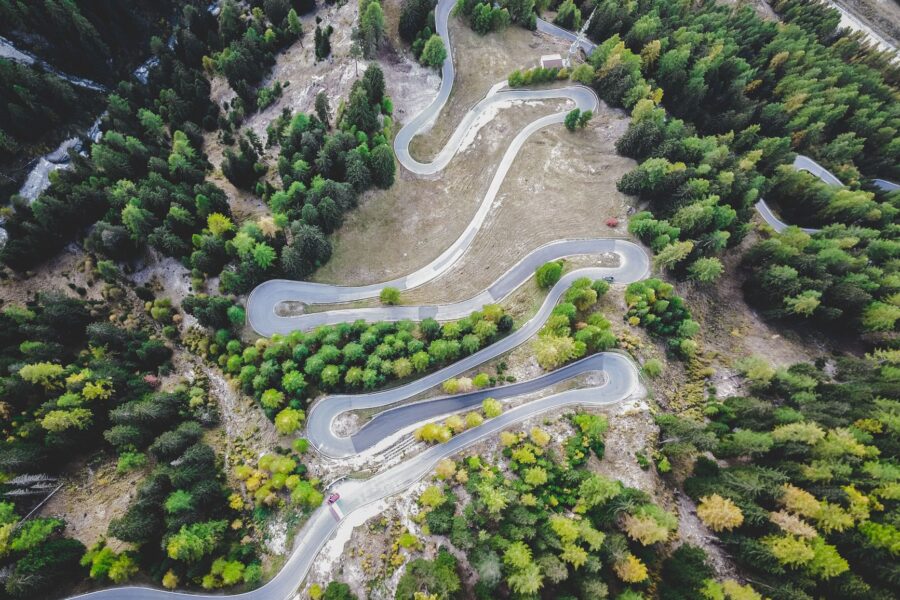Curvy mountain road