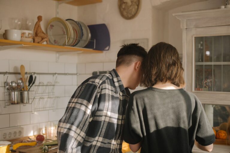 Roommates cooking together