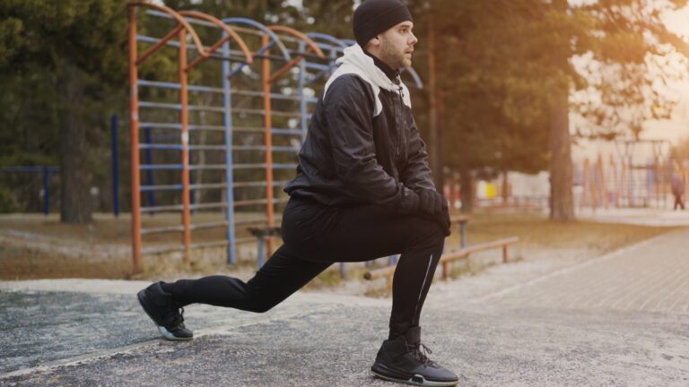 Runner stretching warm
