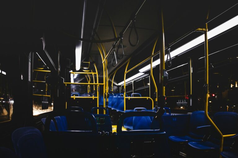 Night bus interior