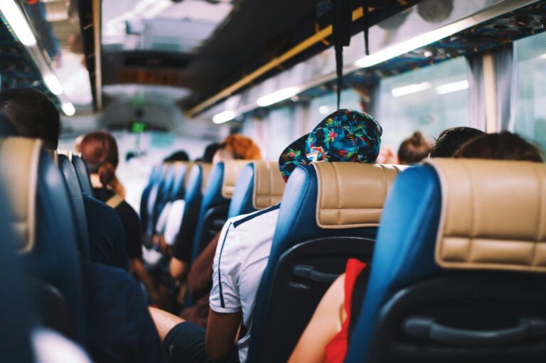 Night bus interior