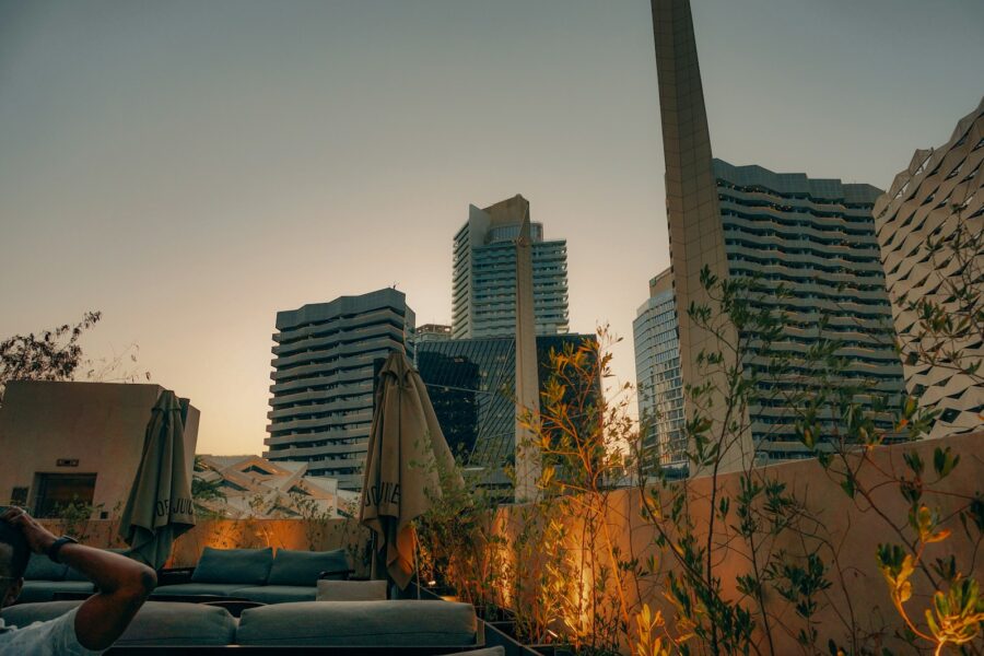 Urban rooftop garden