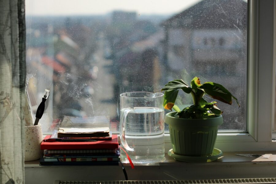 Glass water desk
