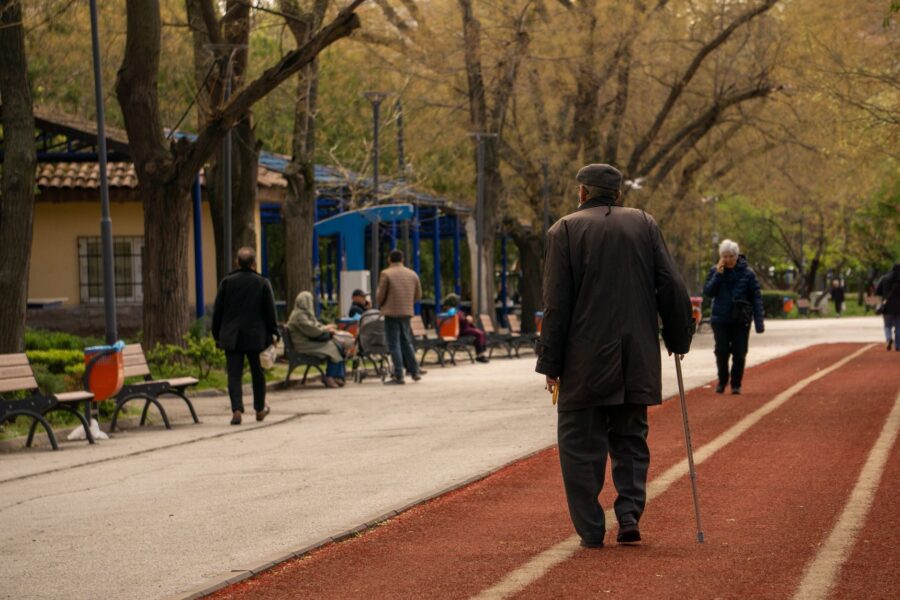 Older adult walking