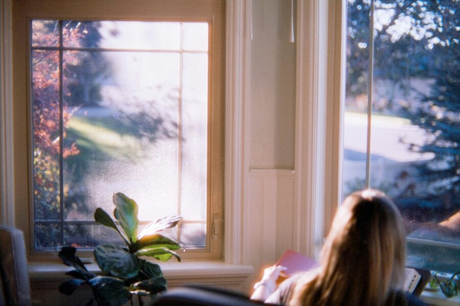 Woman practicing mindful