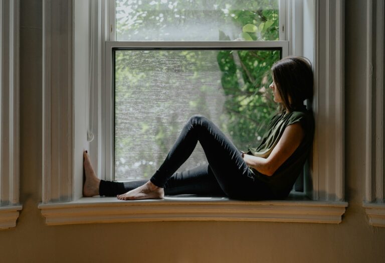 Woman practicing mindful
