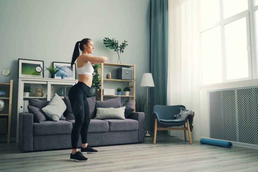 Home workout woman