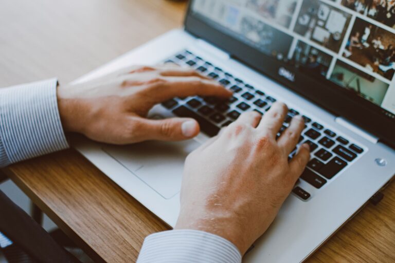 Laptop keyboard person