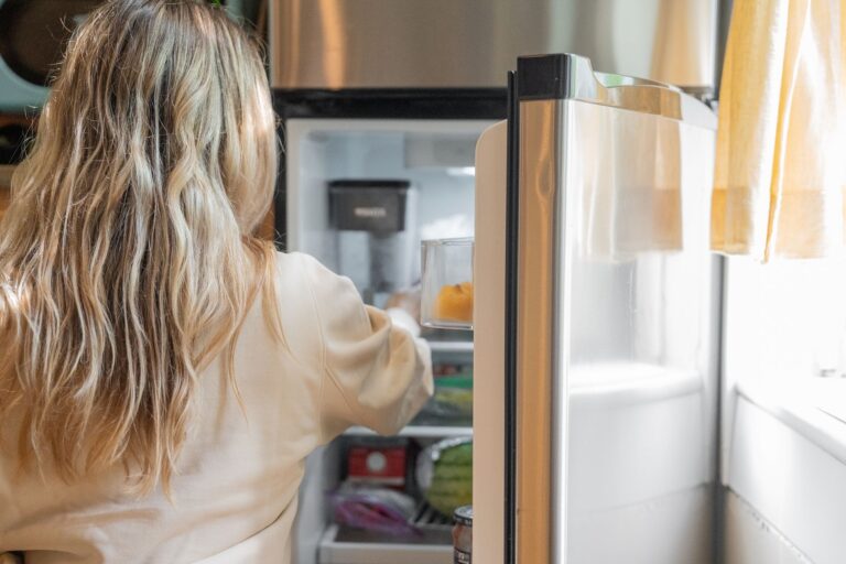 Organized refrigerator shelves