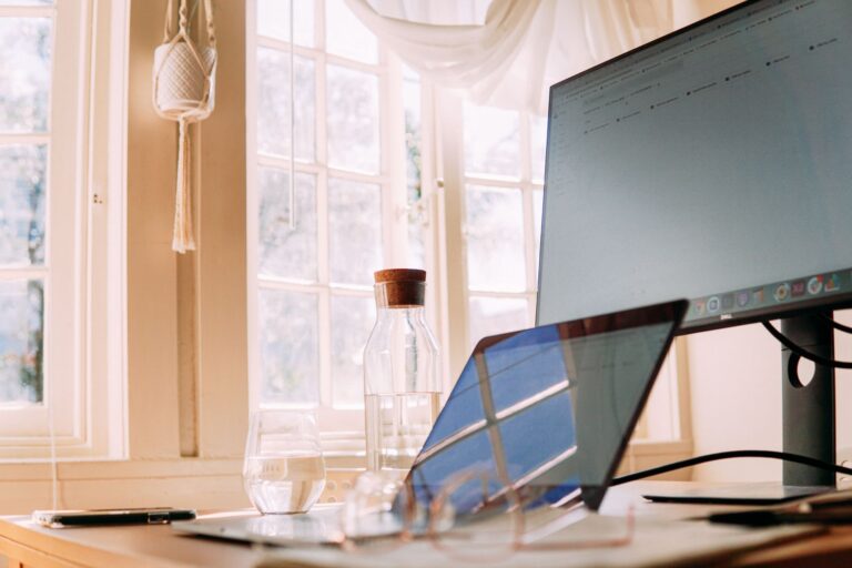 Person laptop screen