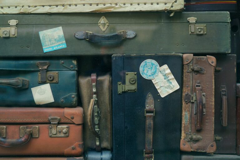 Packed suitcases hallway