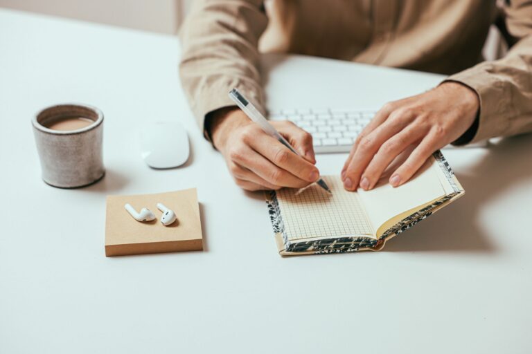 Person writing simple