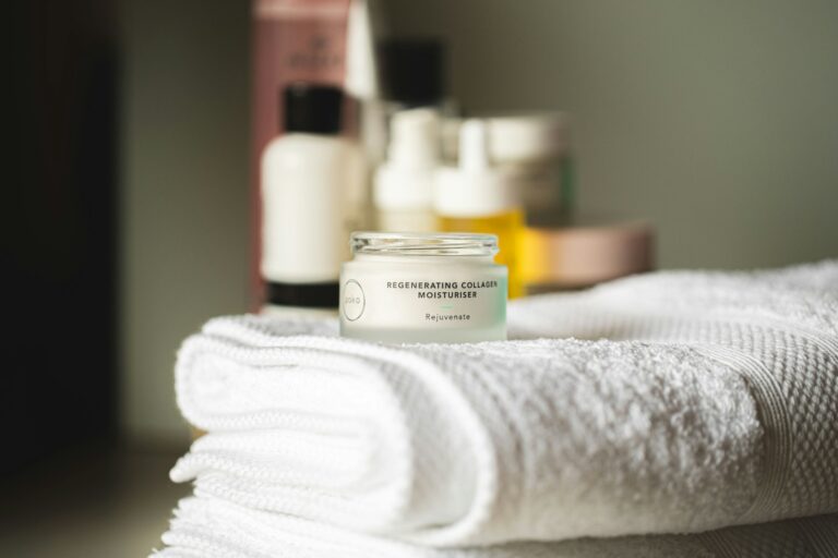Bottles skincare products