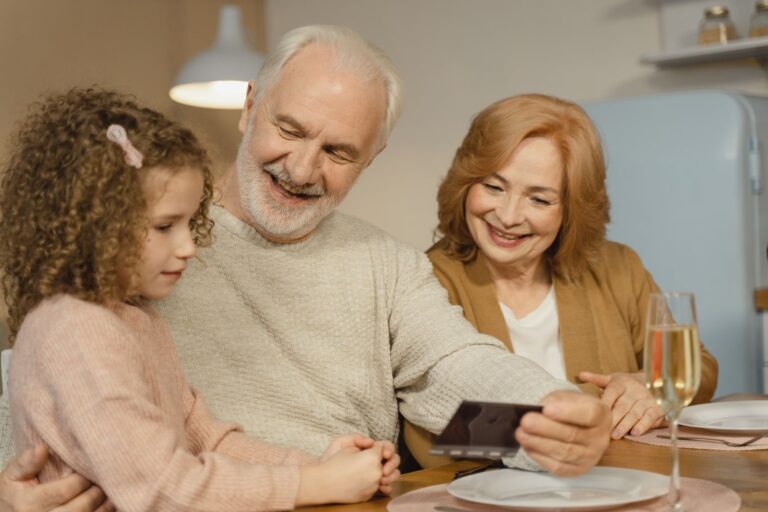 Grandparent reading book