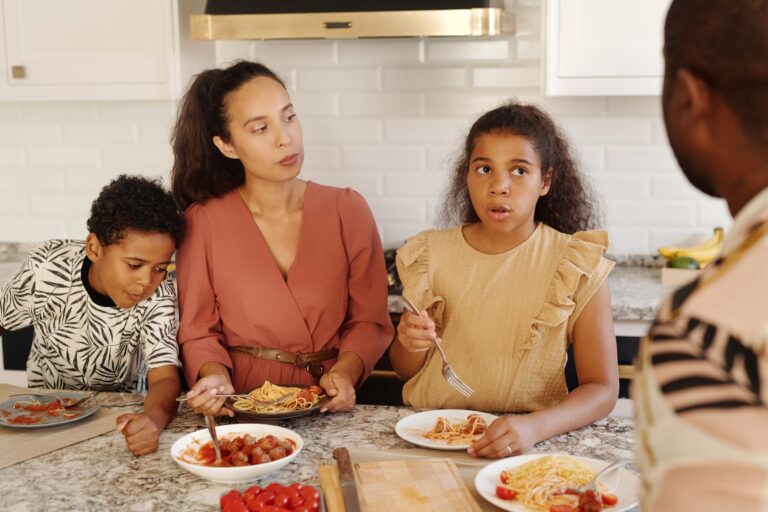 Family kitchen cooking