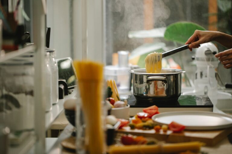 Family kitchen cooking