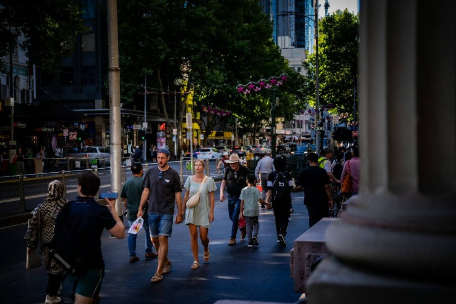 People walking city