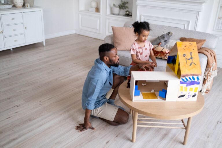 Parent child playing