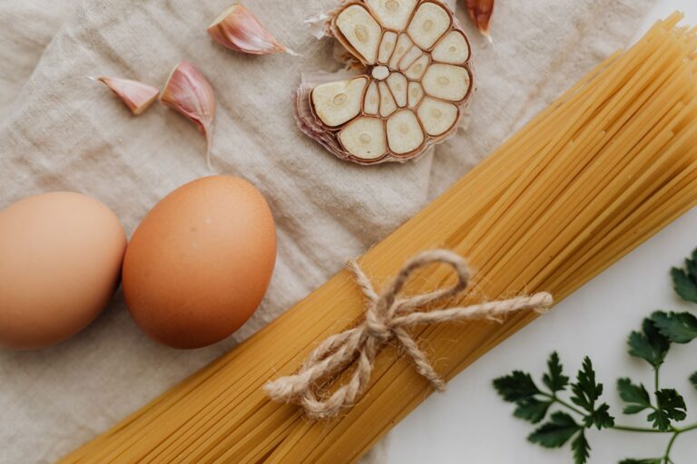Spaghetti pan garlic