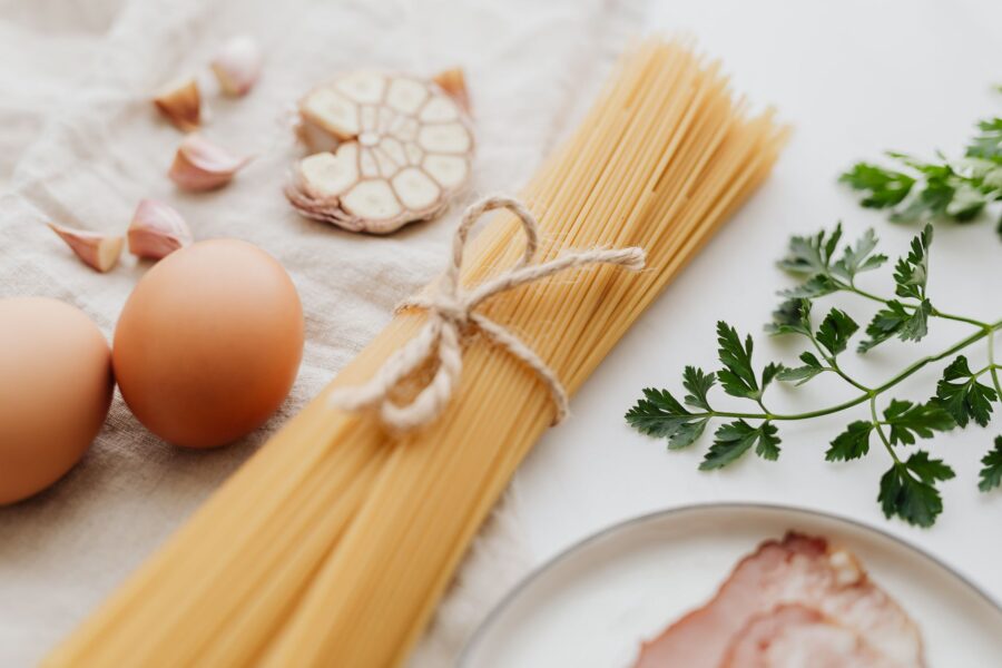 Spaghetti pan garlic