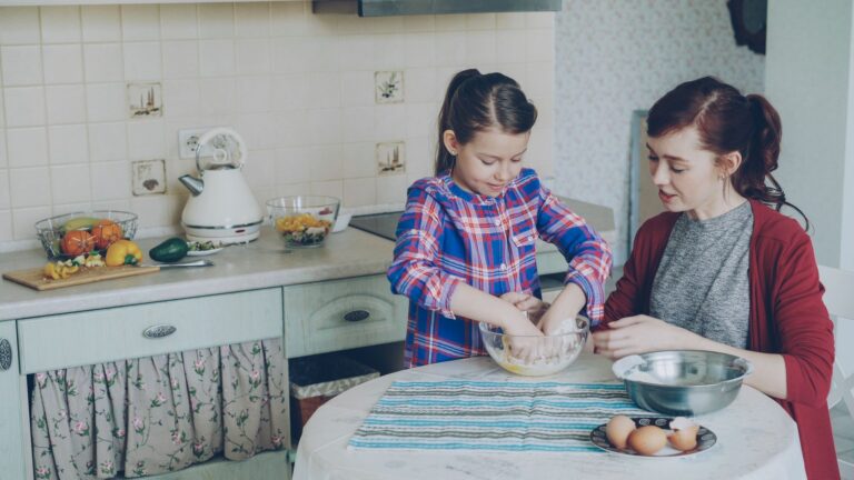 Family cooking together