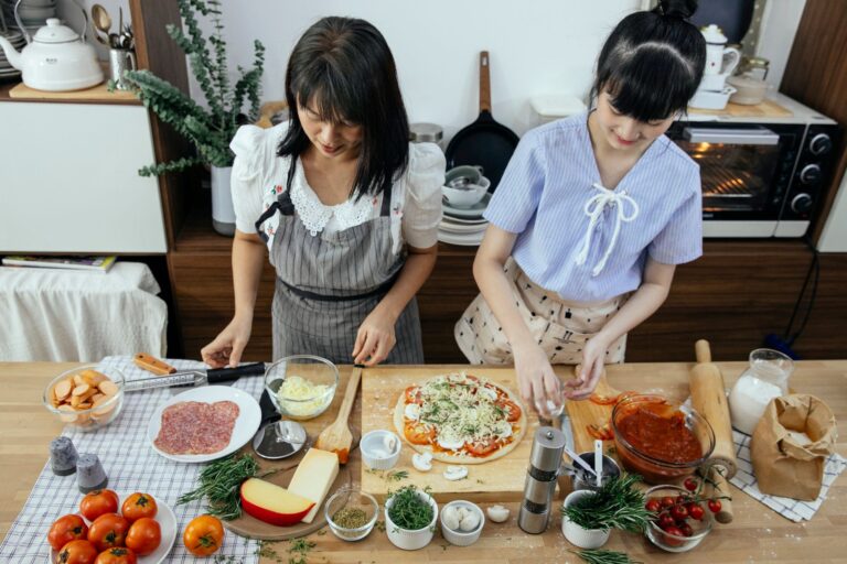 Family cooking together