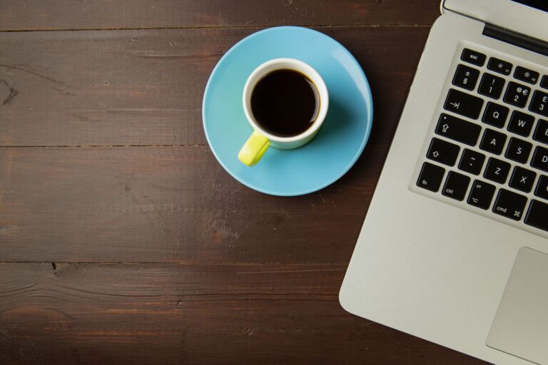 Coffee shop laptop