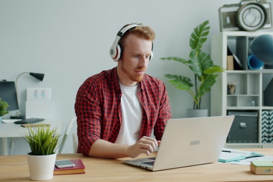 Student desk headphones